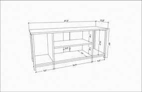 Móvel de TV Rinaldo – Branco e Dourado – 120 cm x 35 cm x 50,8 cm