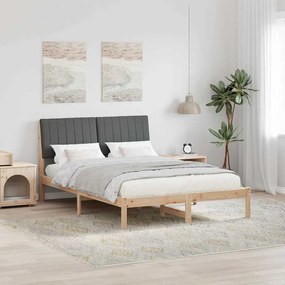 vidaXL Estrutura da Cama com cabeceira Cinza Escuro 140 x 200 cm