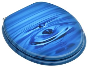 Assento sanita c/ tampa MDF design gotas de água azul