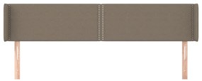 Cabeceira cama abas tecido 163x16x78/88 cm cinzento-acastanhado
