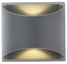 Candeeiro de parede exterior moderno cinzento escuro com LED 2-luzes IP54 - Mal