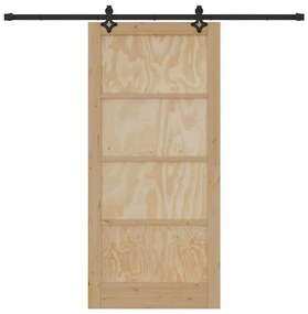 Porta Deslizante com Conjunto de Hardware "ORKDAL" Madeira Sólida de P