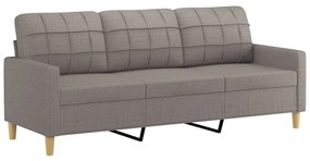 4 pcs conjunto de sofás com almofadas tecido cinza-acastanhado