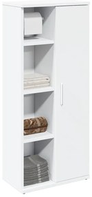 vidaXL Móvel p/ casa de banho c/ suporte de rolos 39x22x90 cm branco
