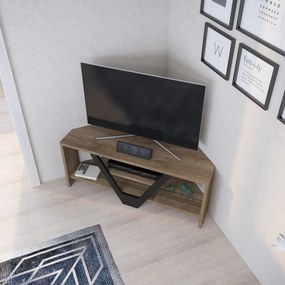 Móvel para TV Karin – Nogueira e Preto – 90x35x36,8 cm