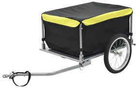 vidaXL Reboque p/ bicicleta preto e amarelo 65 kg
