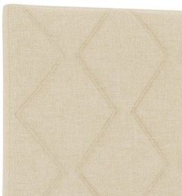Cabeceira vidaXL Design de Blocagem de Diamante Creme 90 cm Tecido, Ca