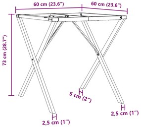 Pernas para mesa de jantar estrutura em X aço