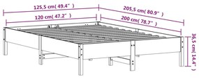 Estrutura de cama 120x200 cm madeira de pinho maciça branco2