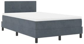 Cama Box com Colchão vidaXL Cinza Escuro 120x200 cm Veludo