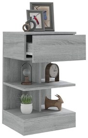 Mesa cabeceira 40x35x65 cm derivados de madeira cinzento sonoma