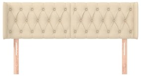 Cabeceira de cama c/ abas tecido 163x16x78/88 cm creme