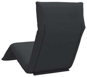 Espreguiçadeira dobrável 175x54x8,5 cm tecido Oxford preto