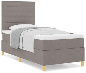 Cama Box Spring com Colchão Taupe 80x200 cm Tecido