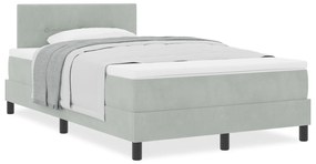 Cama Box com Colchão vidaXL Cinza Claro 120x200 cm Veludo