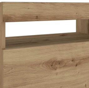 Mesa cabeceira c/ LED derivados de madeira carvalho artisiano