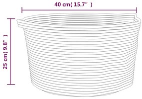 Cesto de arrumação Ø40x25 cm algodão bege e branco