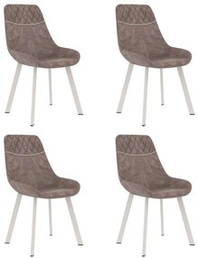 vidaXL Cadeiras de jantar 4 pcs couro artificial castanho