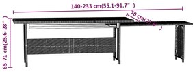 3 pcs conjunto lounge de jardim c/ almofadões vime PE cinzento