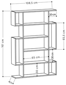 Estante Mito – Carvalho Sonoma e Antracite – 110x161x25,5 cm