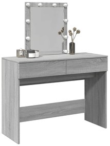 Toucador com LEDs 100x40x130 cm sonoma cinza