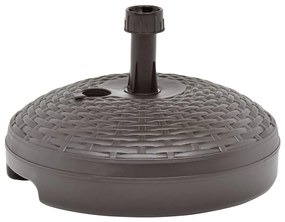 Base guarda-sol c/ areia/água 20 L plástico vime castanho