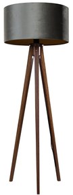 Vloerlamp tripod walnoot hout met velours kap groen 50cm - Tripod Classic Clássico / Antigo,Rústico