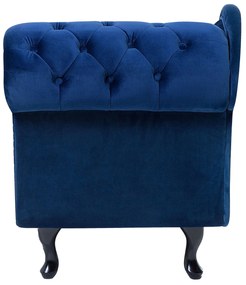 Chaise-longue à direita em veludo azul escuro NIMES Beliani