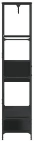Charriot/Suporte para roupas c/ prateleiras derivados de madeira preto