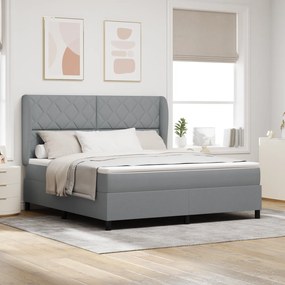 Cama Box Spring vidaXL com Colchão - Cinza Claro, 180x200 cm, Tecido