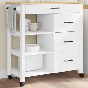 vidaXL Carrinho de cozinha MONZA 84x40x88,5 cm madeira de pinho maciça