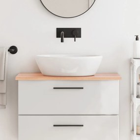 vidaXL Bancada p/ WC 80x40x2 cm madeira maciça tratada castanho-claro