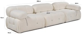 Sofá de 3 Lugares Bubble – Branco – 288 cm x 95 cm x 75 cm