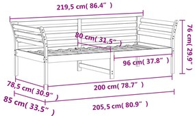 Sofá-cama sem colchão 80x200 cm madeira de pinho maciça branco