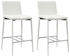 vidaXL Bancos de bar 2 pcs couro artificial branco