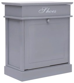 vidaXL Sapateira 50x28x58 cm madeira de paulownia cinzento