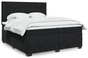 vidaXL Cama com molas/colchão 200x200 cm veludo preto