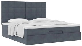 Estrutura cama otomana colchões 160x200 cm cinzento escuro