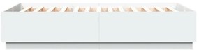 Estrutura cama c/ luzes LED 160x200 cm derivados madeira branco