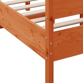 Cama sem colchão 120x190 cm madeira pinho maciça castanho-mel