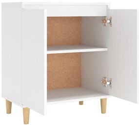 Aparador c/ pernas de madeira 60x35x70 cm contraplacado branco