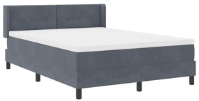 Cama Box Spring com Colchão vidaXL Cinza Escuro 140x190 cm Veludo