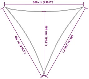 Para-sol estilo vela 160 g/m² 6x6x6 m PEAD antracite