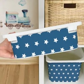 Autocolante para caixa IKEA TROFAST - Estrelas brancas (azul)