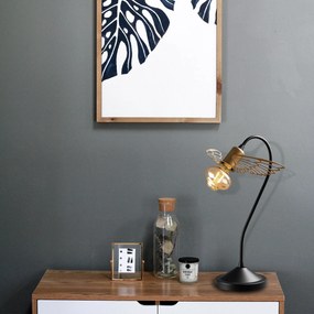 ****
Candeeiro de Mesa Angel – Preto e Dourado – 20 x 20 x 45 cm

**