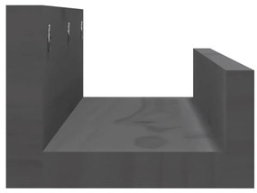 Prateleiras de parede 2 pcs 50x12x9 cm pinho maciço cinzento