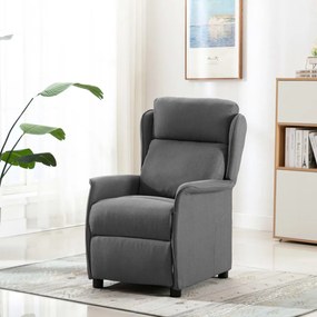 vidaXL Poltrona reclinável tecido cinzento-claro