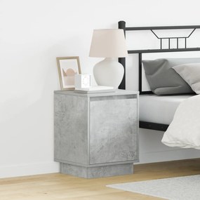 vidaXL Mesas de cabeceira com luzes LED 2 pcs Cinza Concreto 39x34,5x50 cm