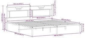 Estrutura de cama sem colchão 193x203 cm carvalho sonoma