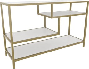 Móvel TV Robbins – Dourado e Branco – 120 cm x 39 cm x 75 cm